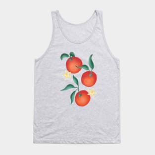 Oranges flowers and leaves  - green Tank Top